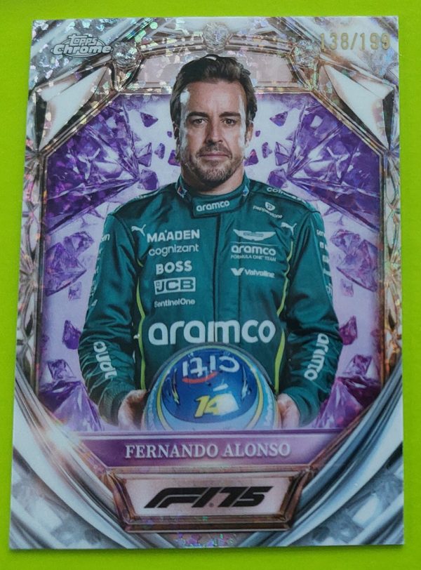 2025 F1 Topps Chrome Fernando Alonso Diamond 75th Anniversary 138/199 / D75-9